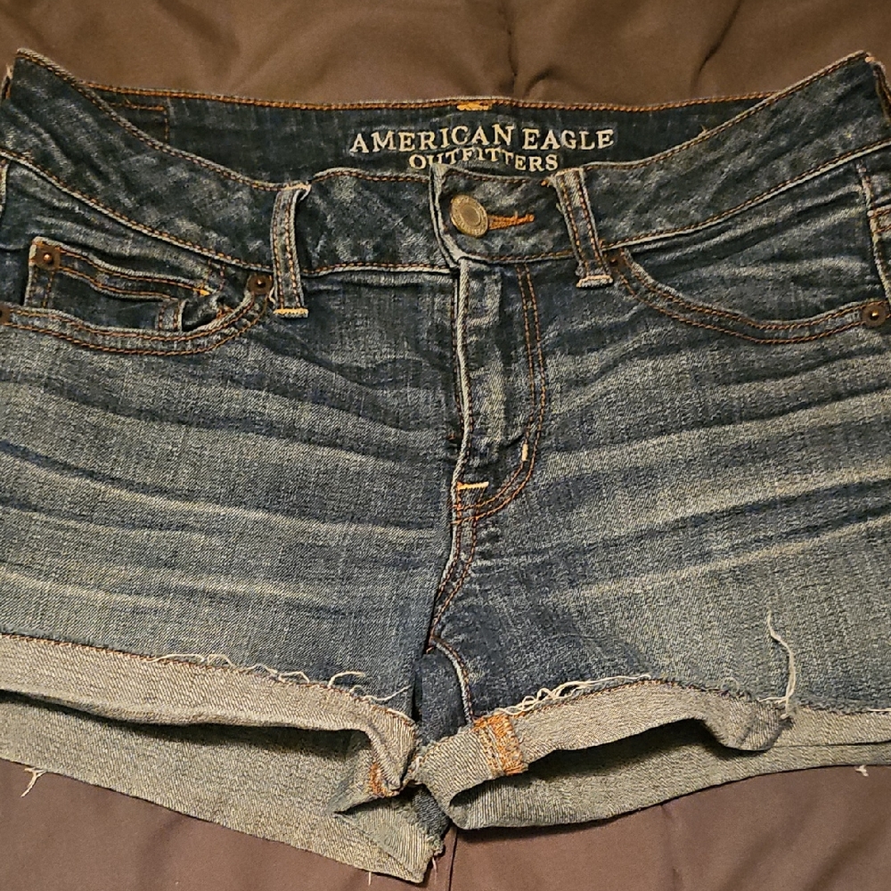 American Eagle Outfitters Women's Dark Blue Jean Shorts